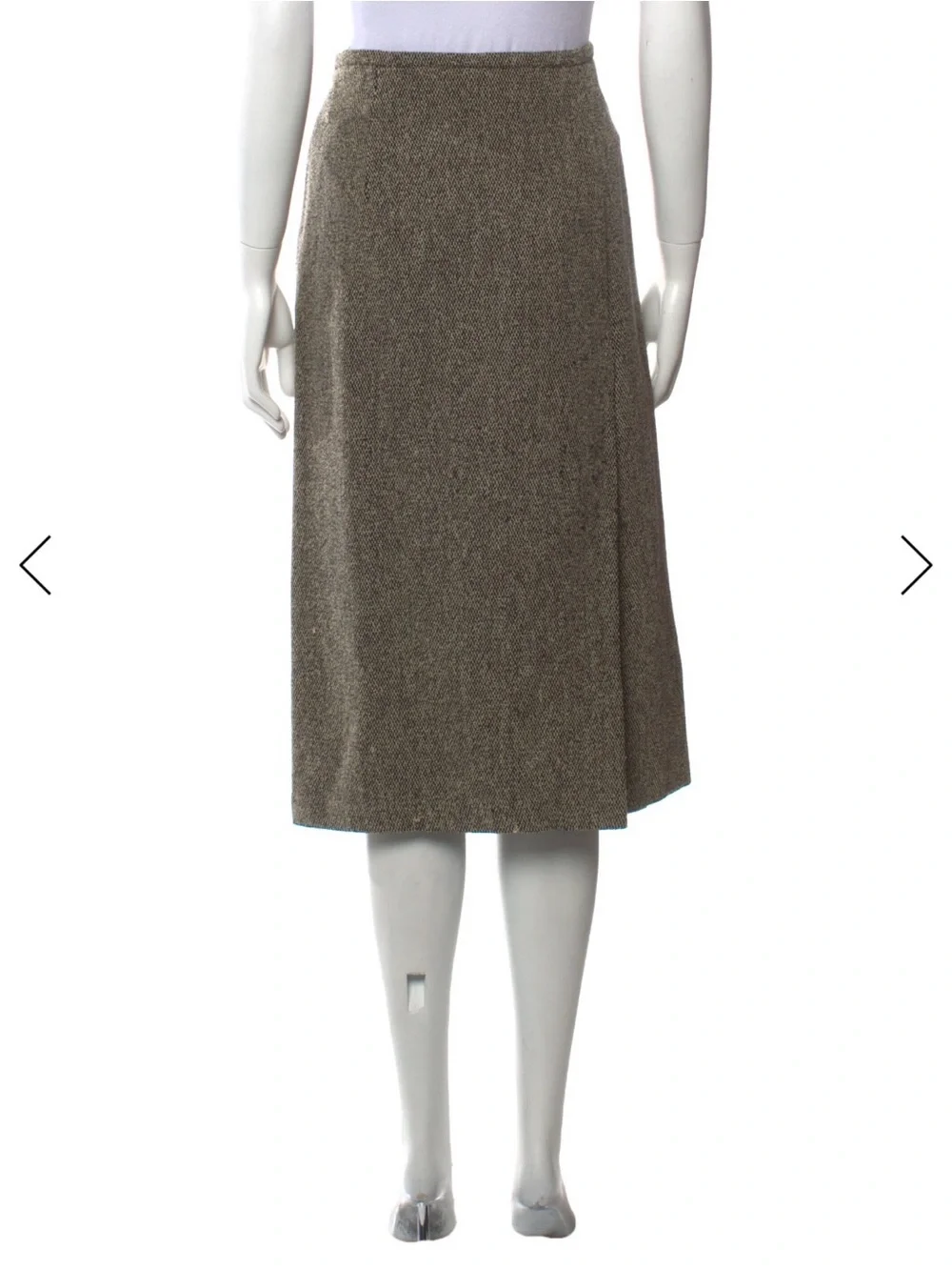 MaxMara Tan/Grey A-line Midi Skirt